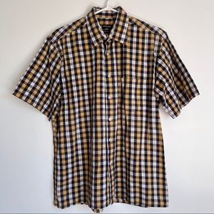 Sergio Louis short sleeved checkered shirt for men, 16-16.5, made in Italy
